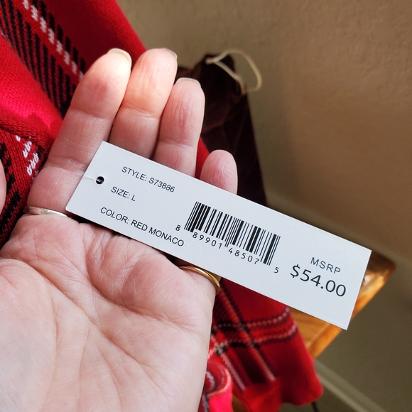 PERFECT RED PLAID PIECE BY UNITED STATES SWEATERS - Picture 4 of 5